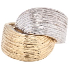 14 Karat Bi-Color Gold Textured Knot Ring