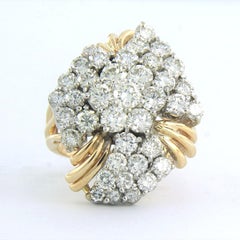 14k Bicolor Gold Cocktail Ring with 2.40ct Brilliant-Cut Diamonds