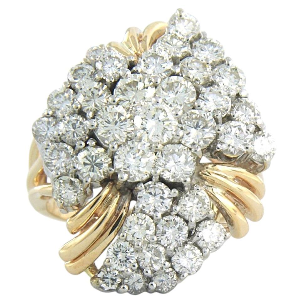 14k Bicolor Gold Cocktail Ring with 2.40ct Brilliant-Cut Diamonds