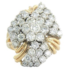 14k Bicolor Gold Cocktail Ring with 2.40ct Brilliant-Cut Diamonds