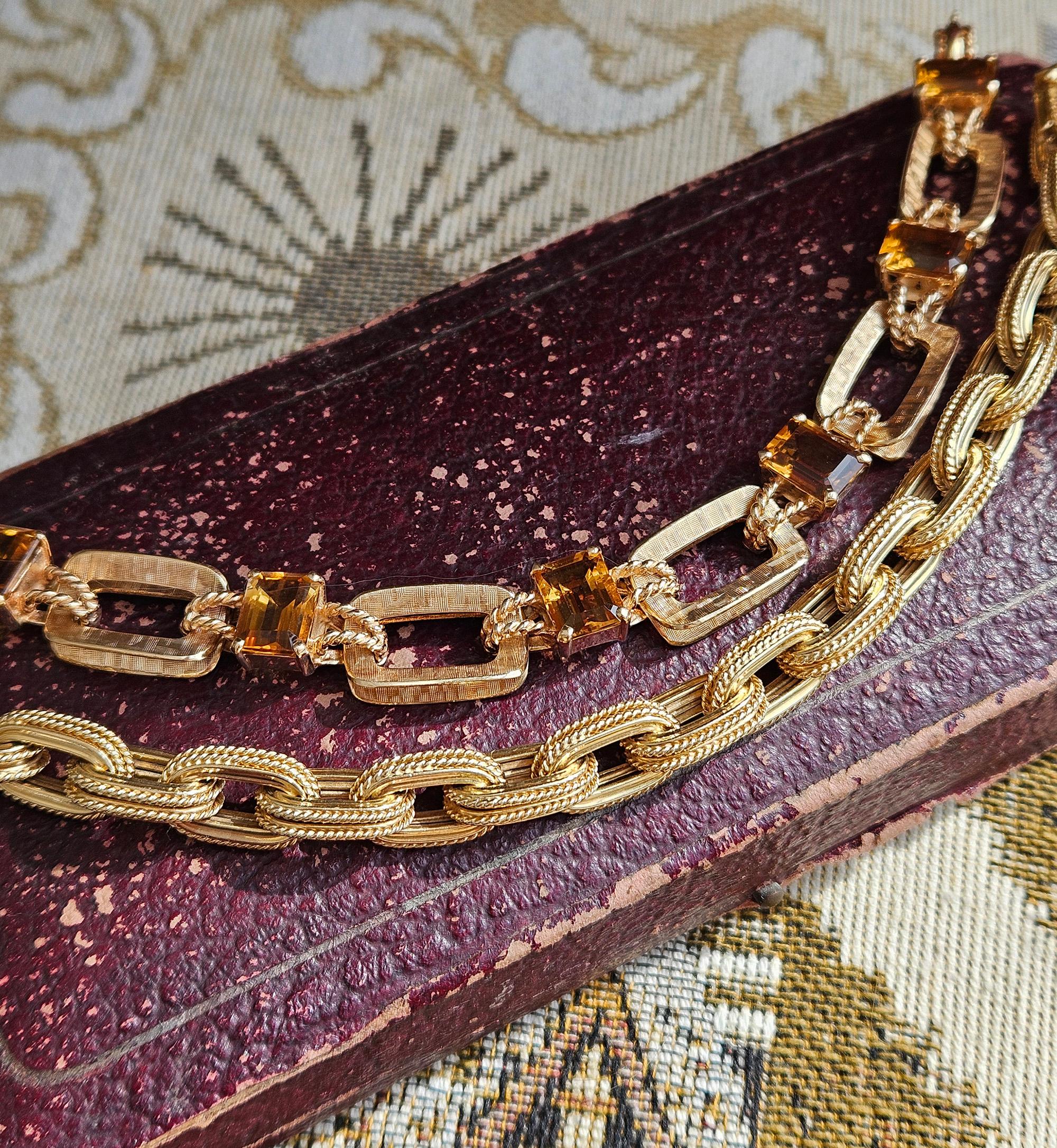 Pulsera de eslabones de oro amarillo de la época italiana 