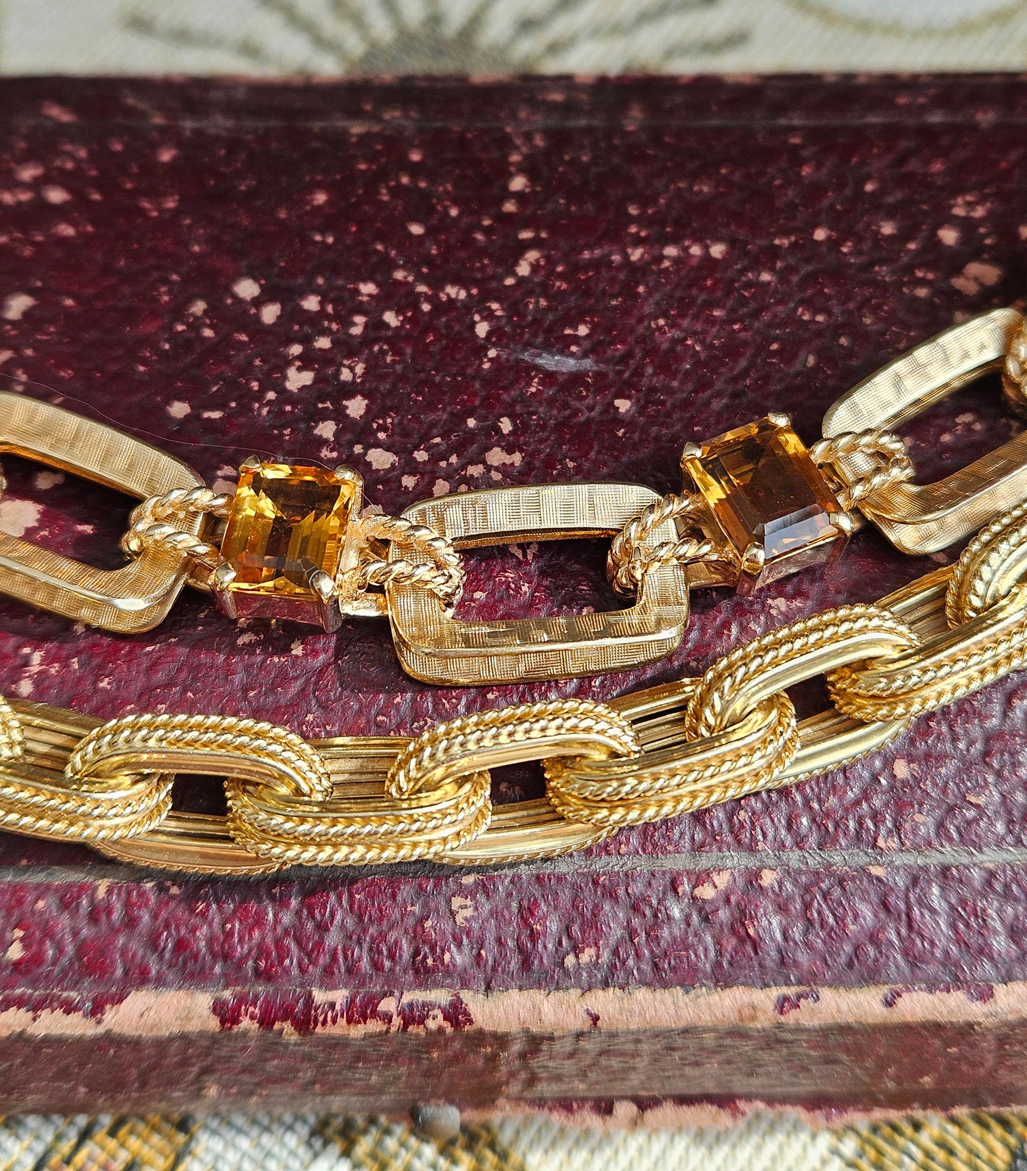 Pulsera de eslabones de oro amarillo de la época italiana 