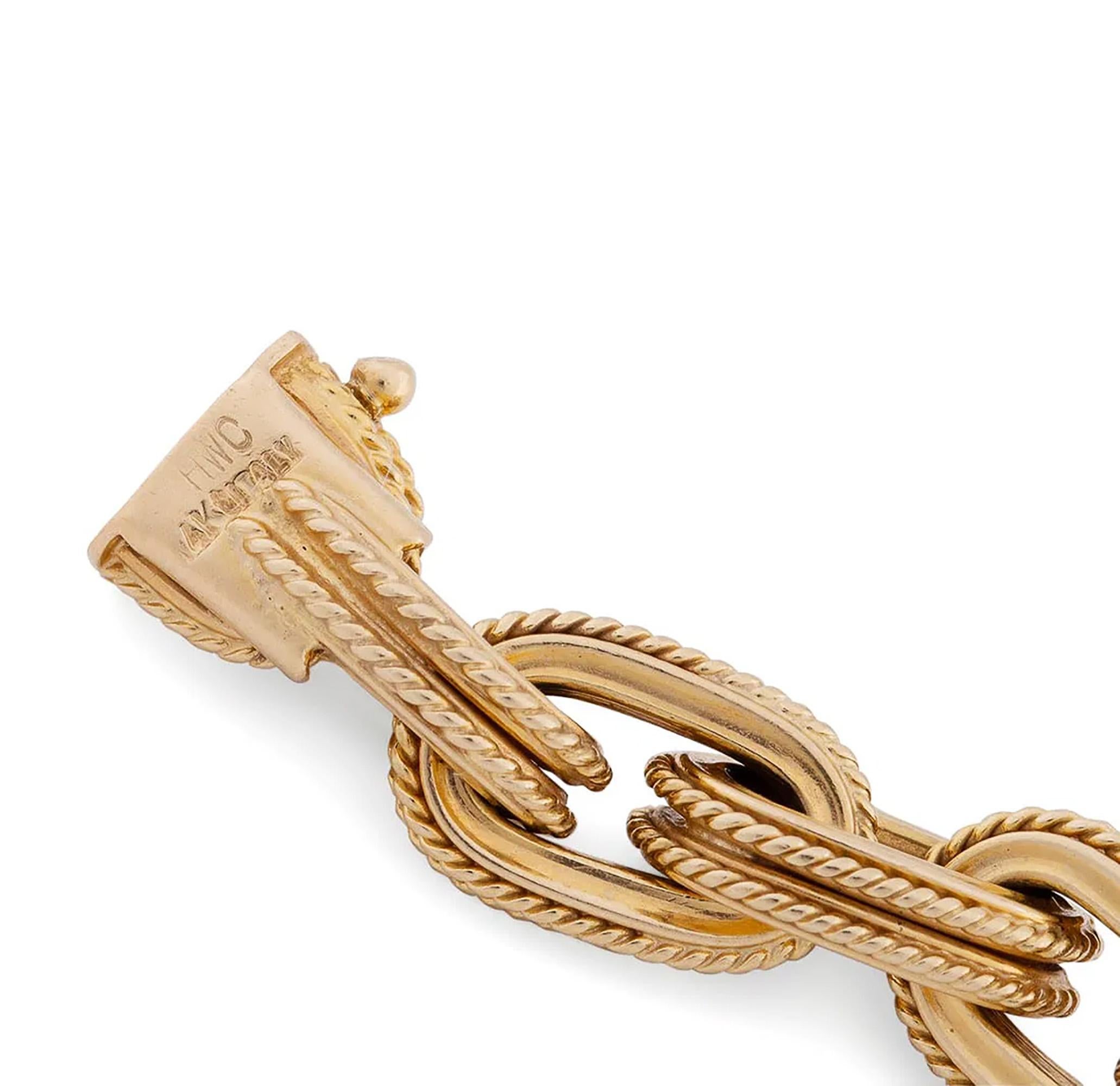 Pulsera de eslabones de oro amarillo de la época italiana 