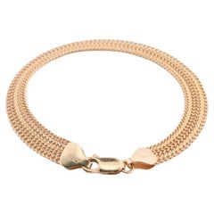14k Bismark Chain Mesh Bracelet. 14k Chain Mesh link Yellow gold Italian