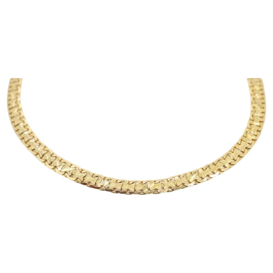 14k Bismark Chain Mesh Bracelet. Textured Chain Mesh link Yellow gold Italian