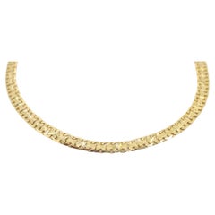 14k Bismark Chain Mesh Bracelet. Textured Chain Mesh link Yellow gold Italian