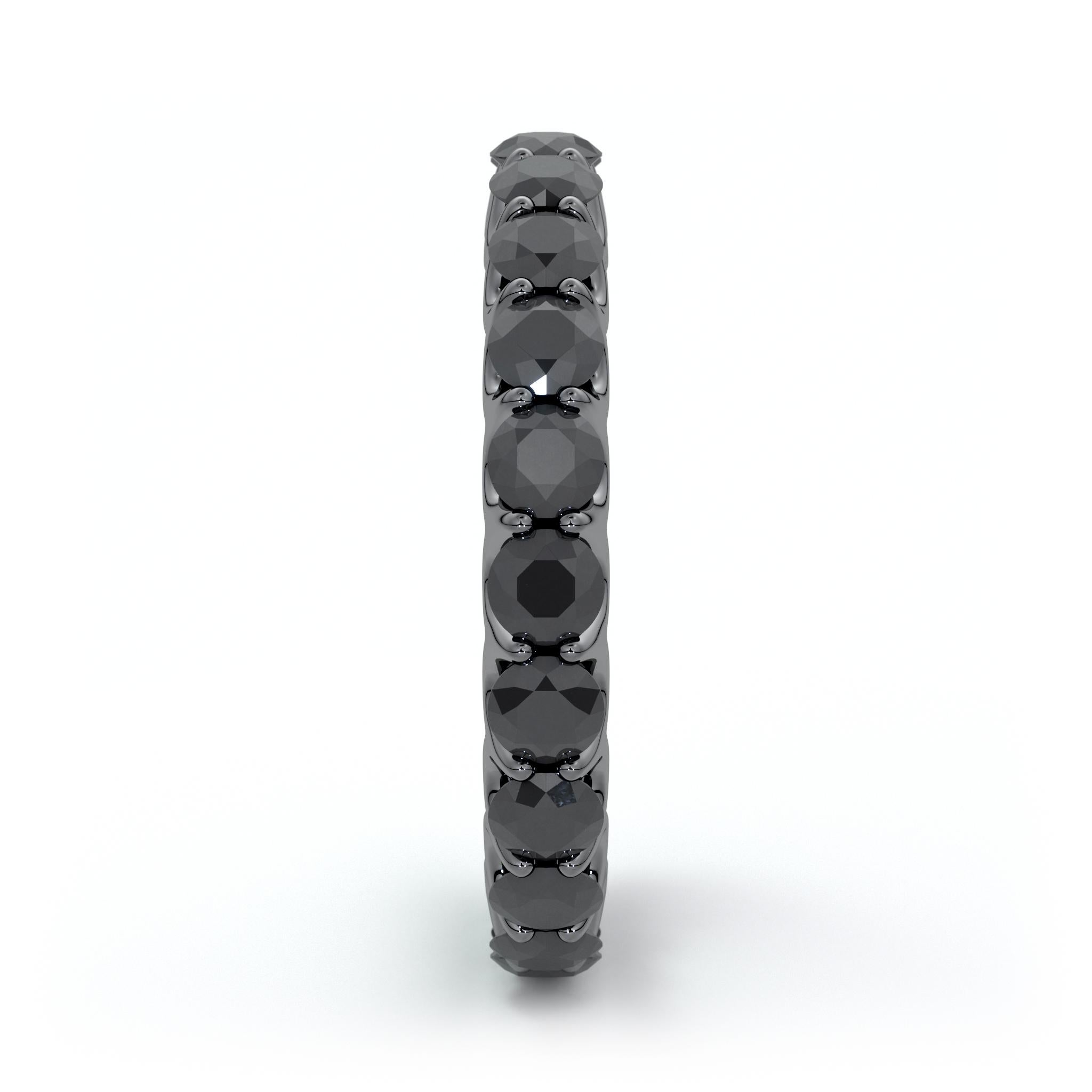 14K Black Gold Diamond Eternal Fit Eternity Band Features 4.37 Carat of Diamond In New Condition For Sale In New York, NY
