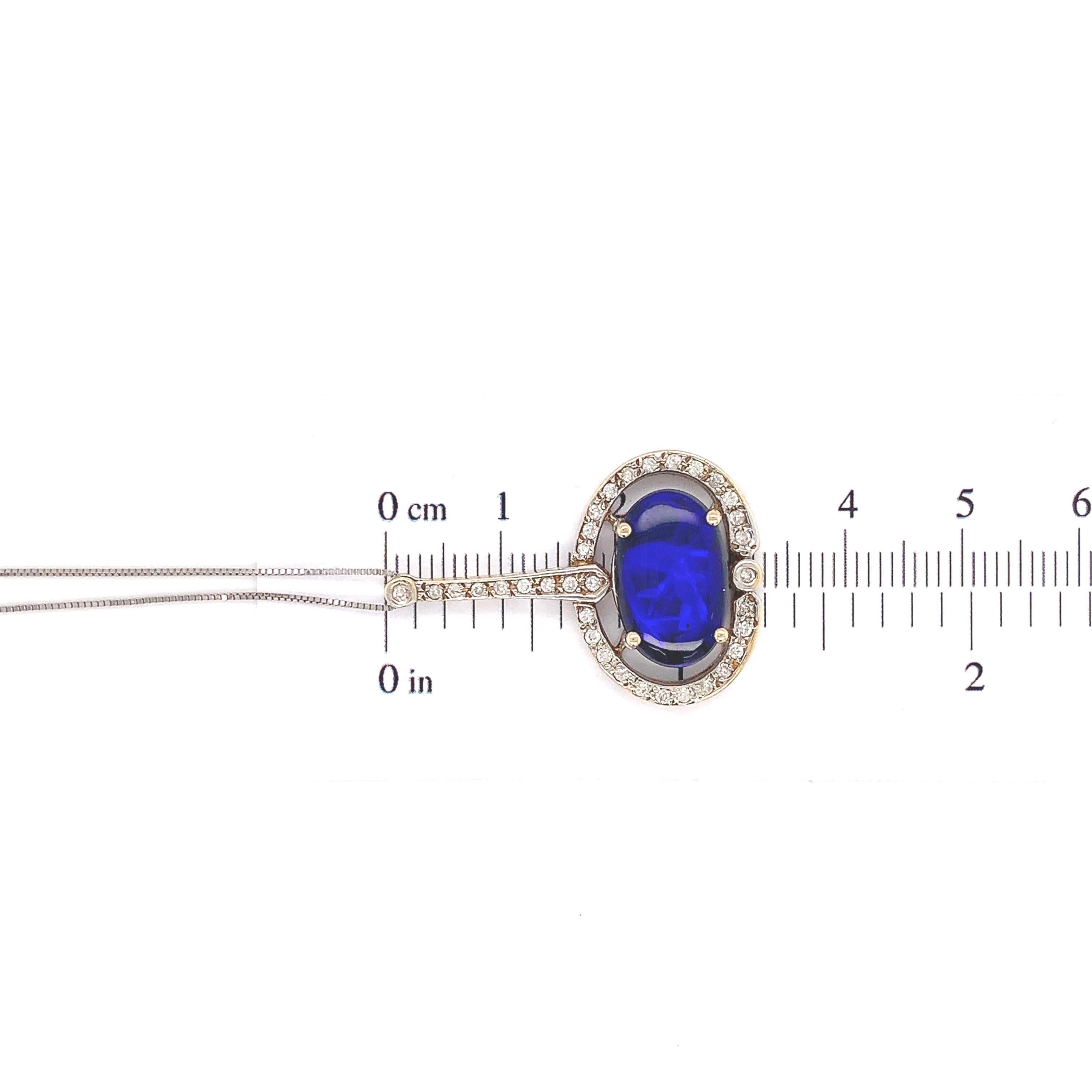 Ciondolo in opale nero e diamanti 14K con rapporto GIA in vendita 4
