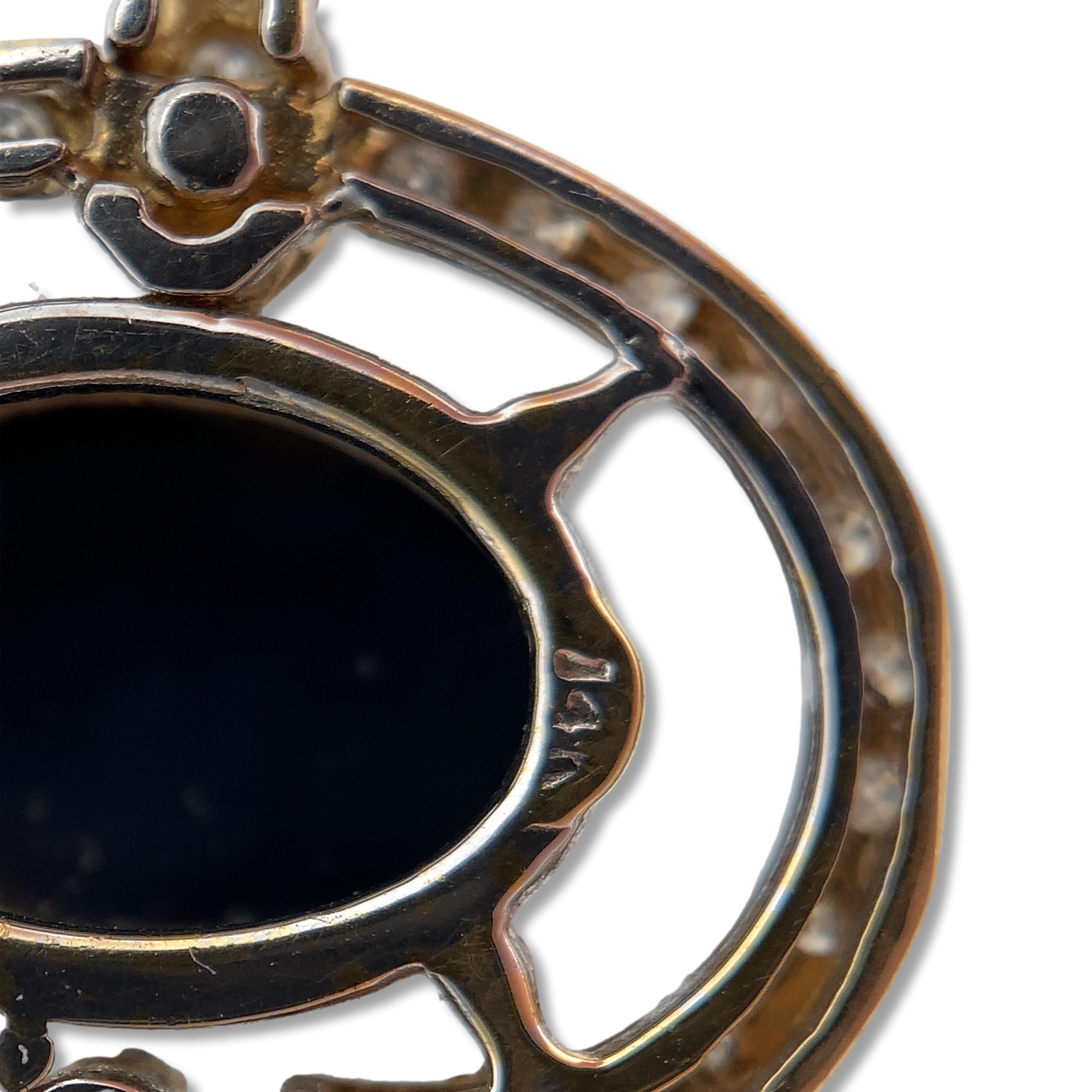 Ciondolo in opale nero e diamanti 14K con rapporto GIA in vendita 2
