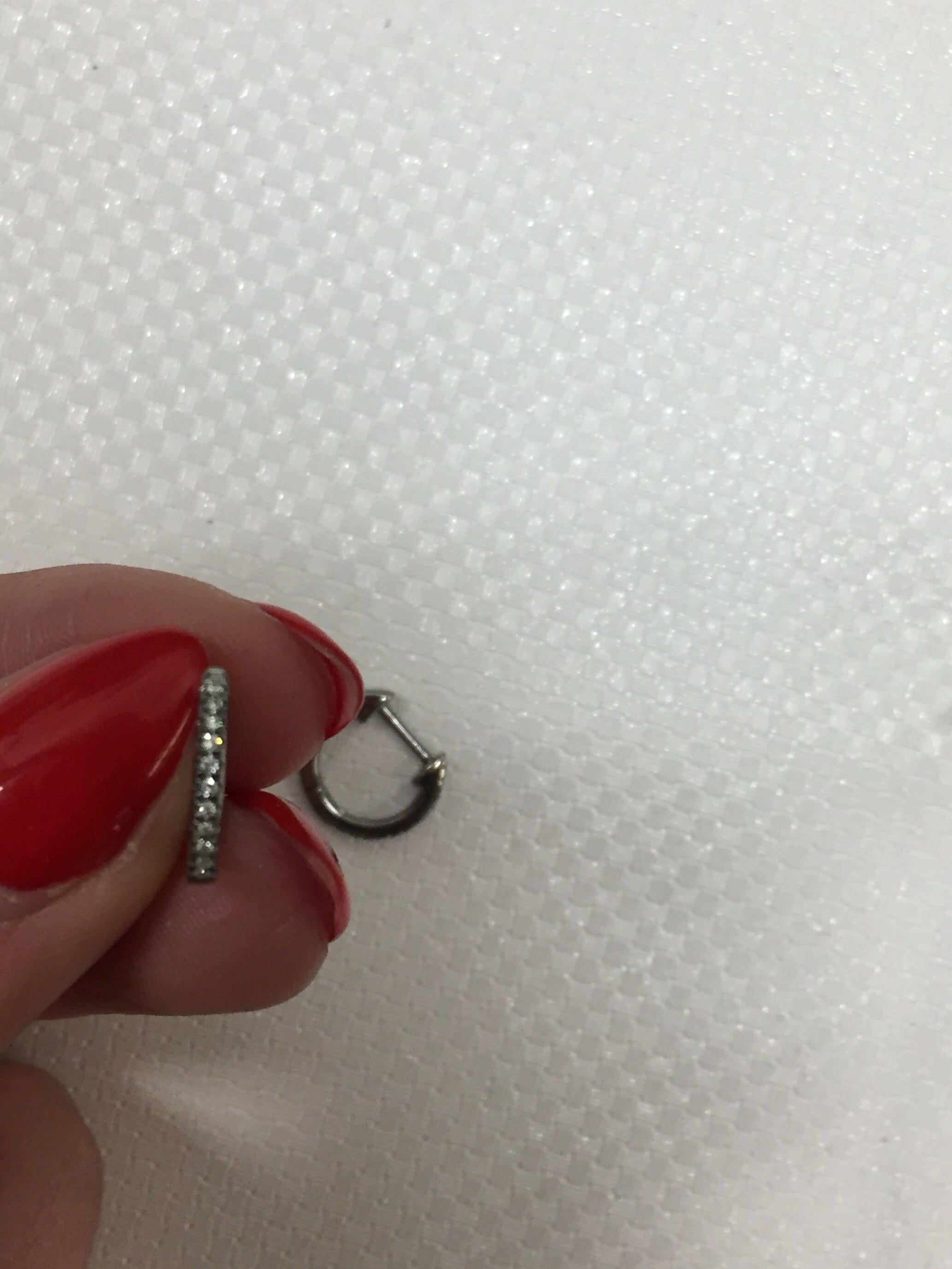 Modern 14 Karat Black Rhodium Diamond 0.07 Carat Huggie Earrings