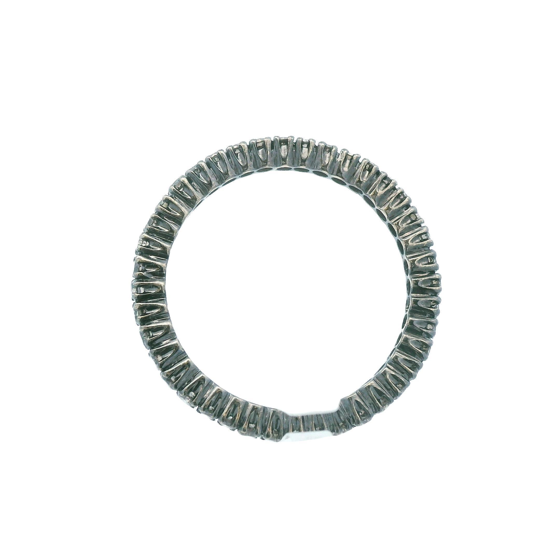 Fascia per l'eternità con diamante marrone naturale in rodio nero 14 carati in vendita 2