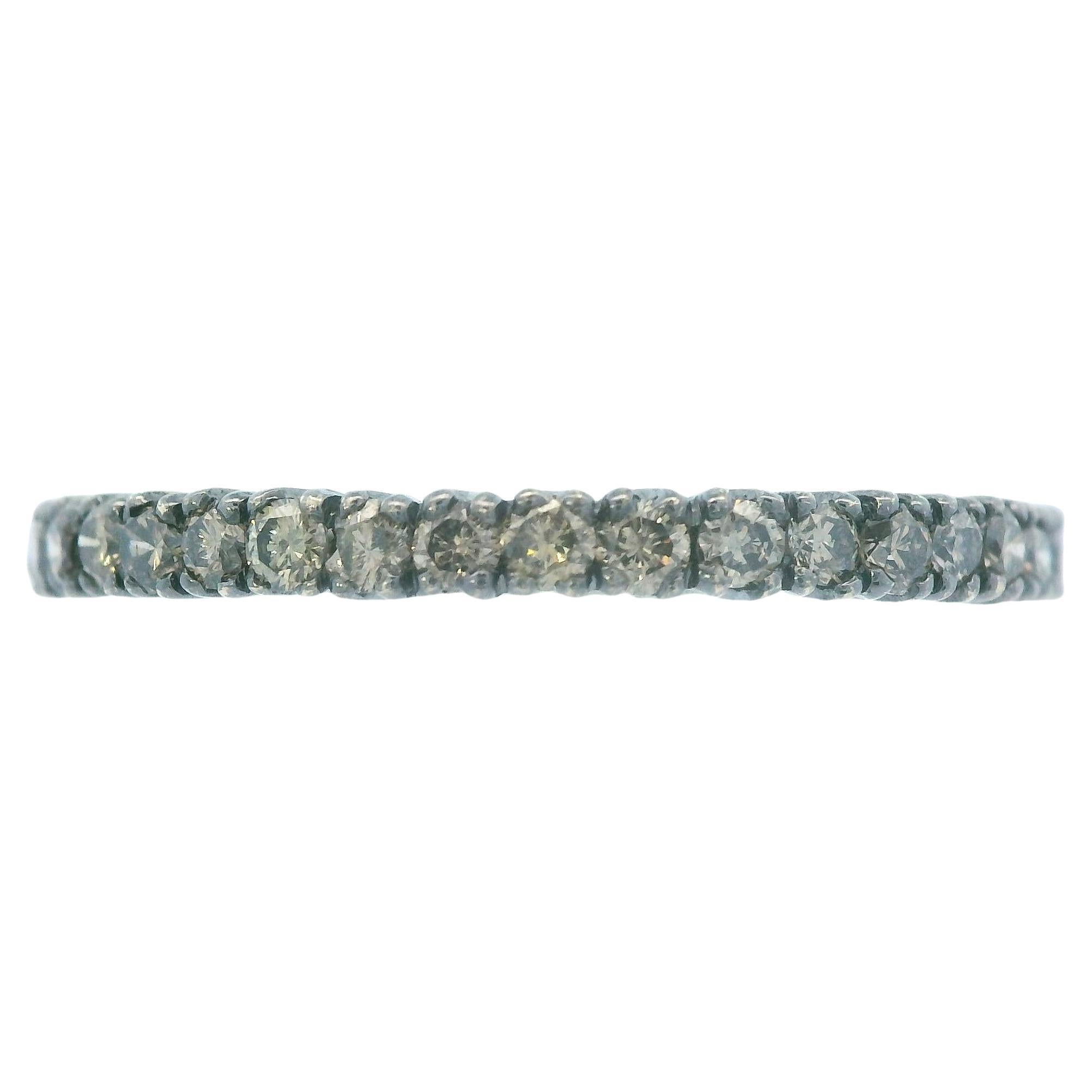 14k Black Rhodium Natural Brown Diamond Eternity Band