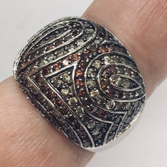 14K Black Rhodium White Gold 1.5 Carat Total Diamond Cluster Ring Size 8
