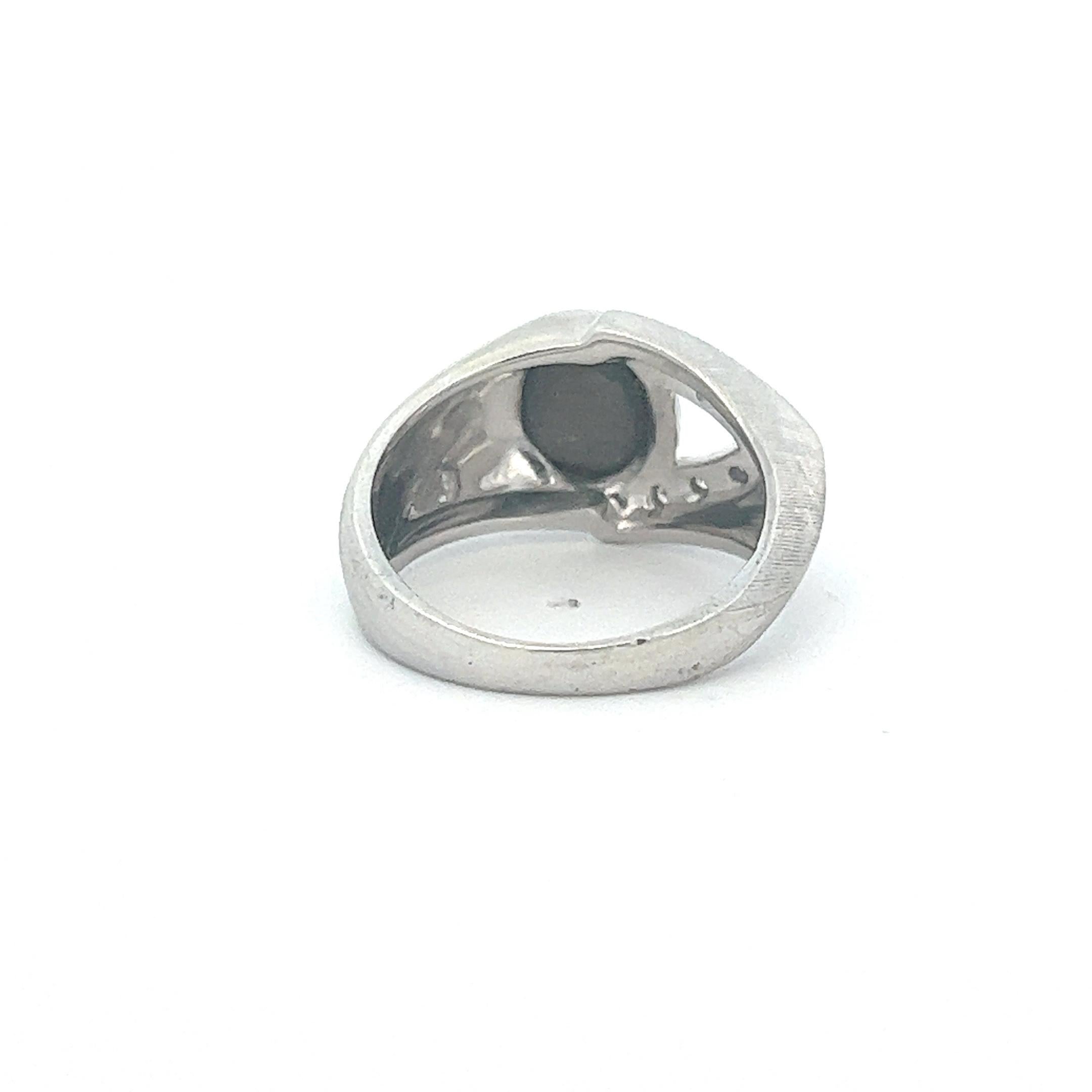 14k Schwarzer Sternsaphir-Diamant-Ring im Zustand „Gut“ im Angebot in Austin, TX
