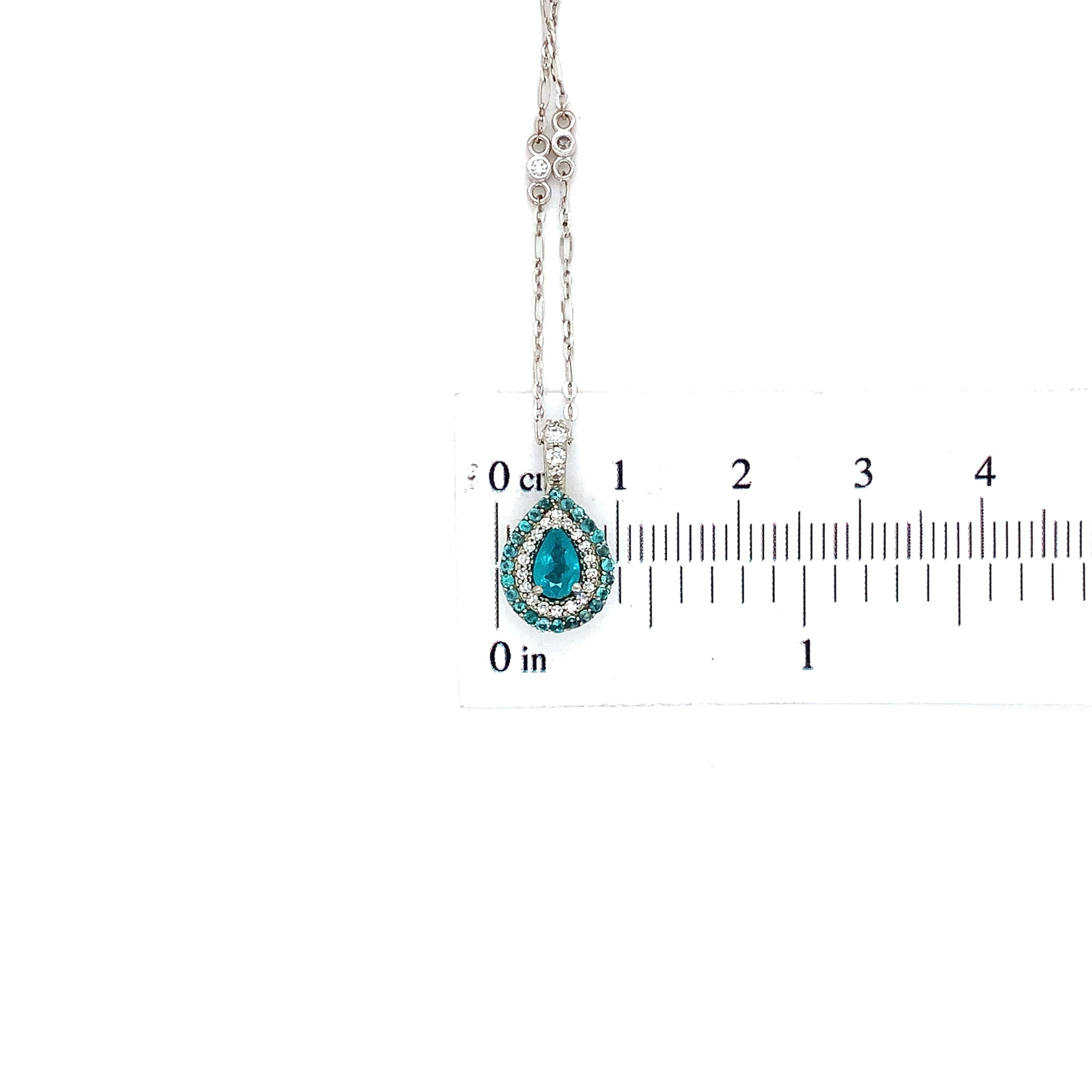 Pendentif en tourmaline Paraiba du Brésil 14 carats et diamants avec rapport Pour femmes en vente