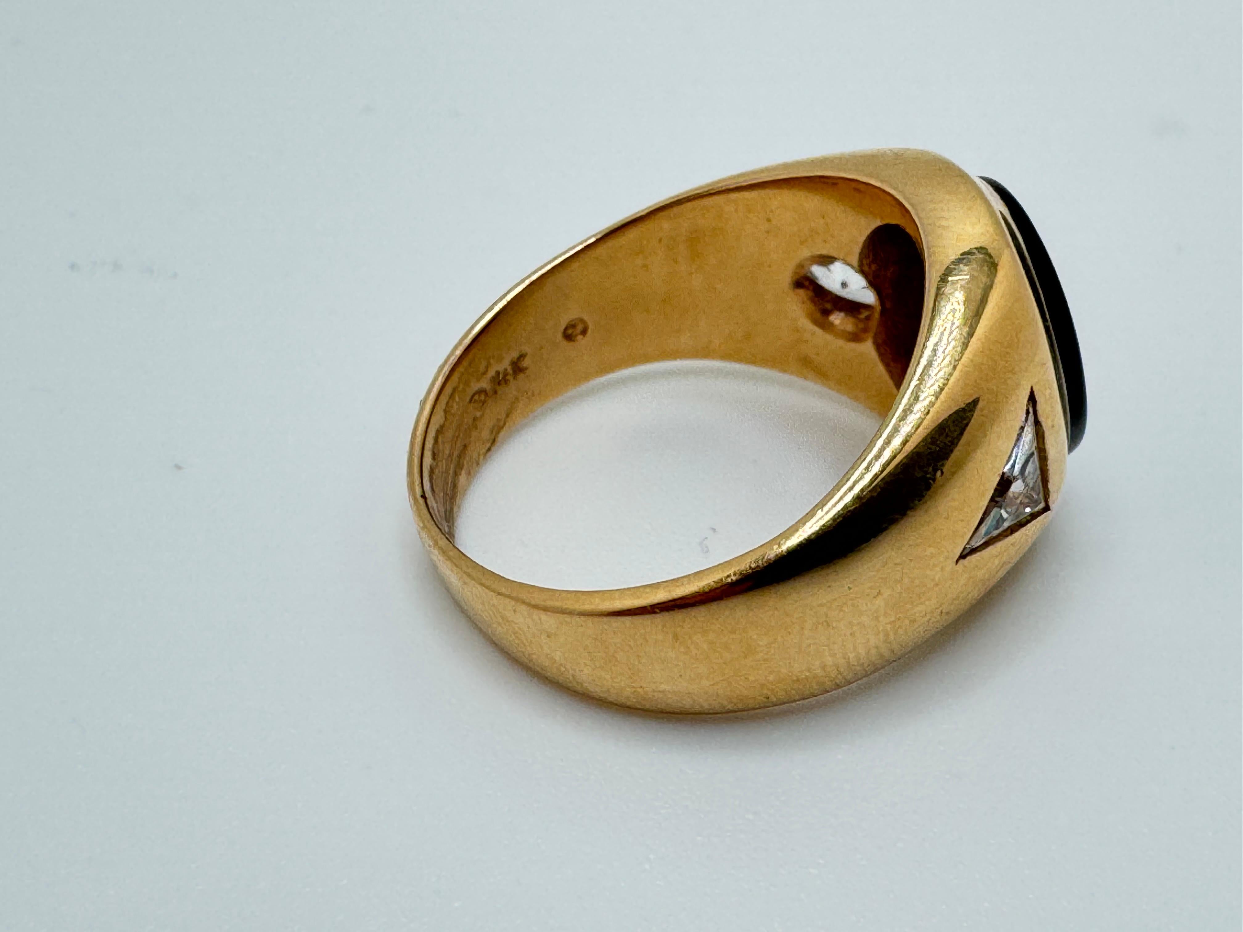 Round Cut 14K Brushed Gold Rhodolite Garnet Bezel Ring For Sale