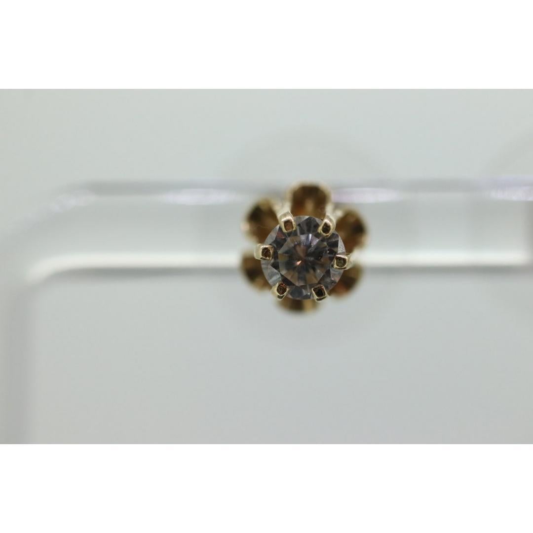 Women's 14k Buttercup 1/2ct Diamond stud earrings. 14k Yellow Gold Buttercup victorian