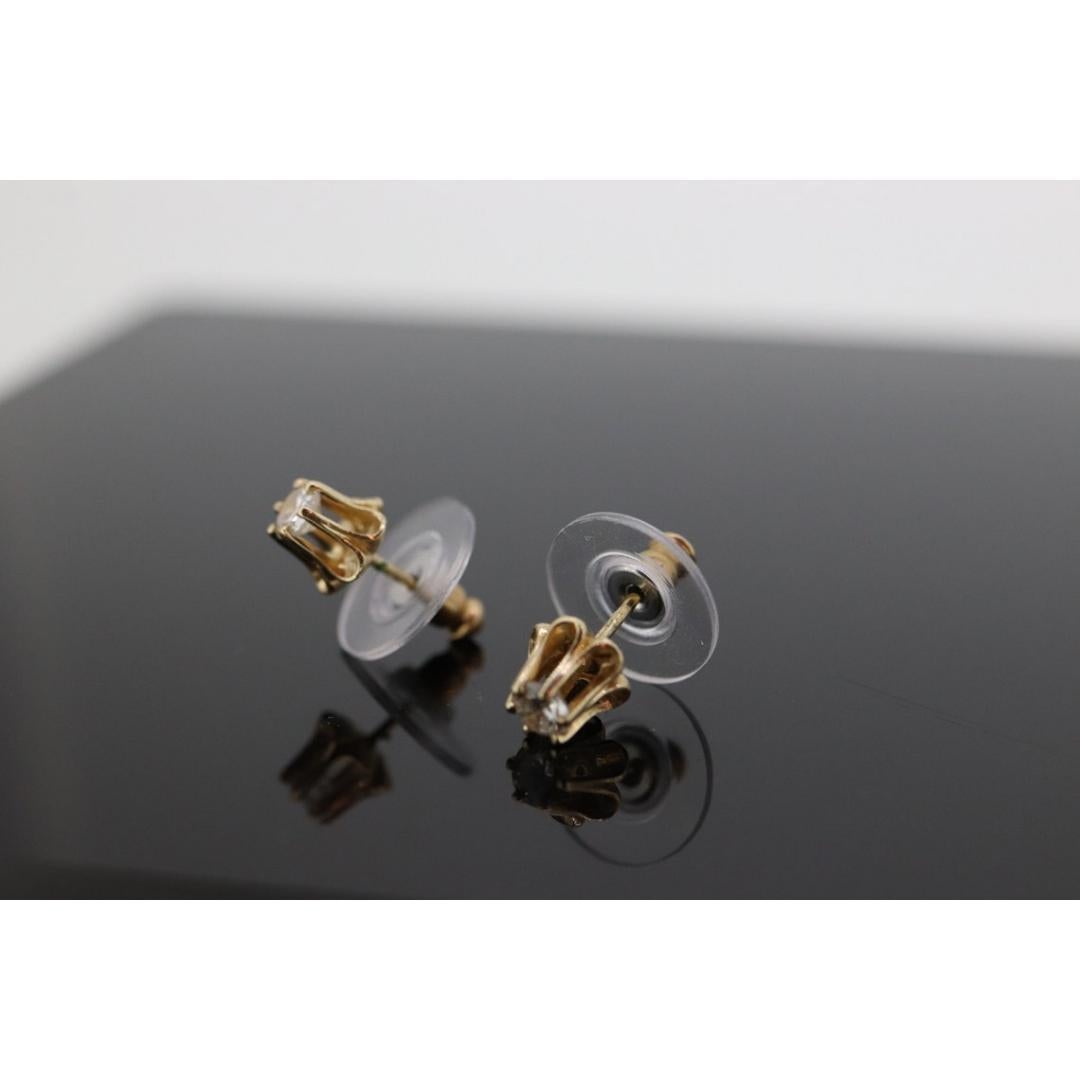 14k Buttercup 1/2ct Diamond stud earrings. 14k Yellow Gold Buttercup victorian 2