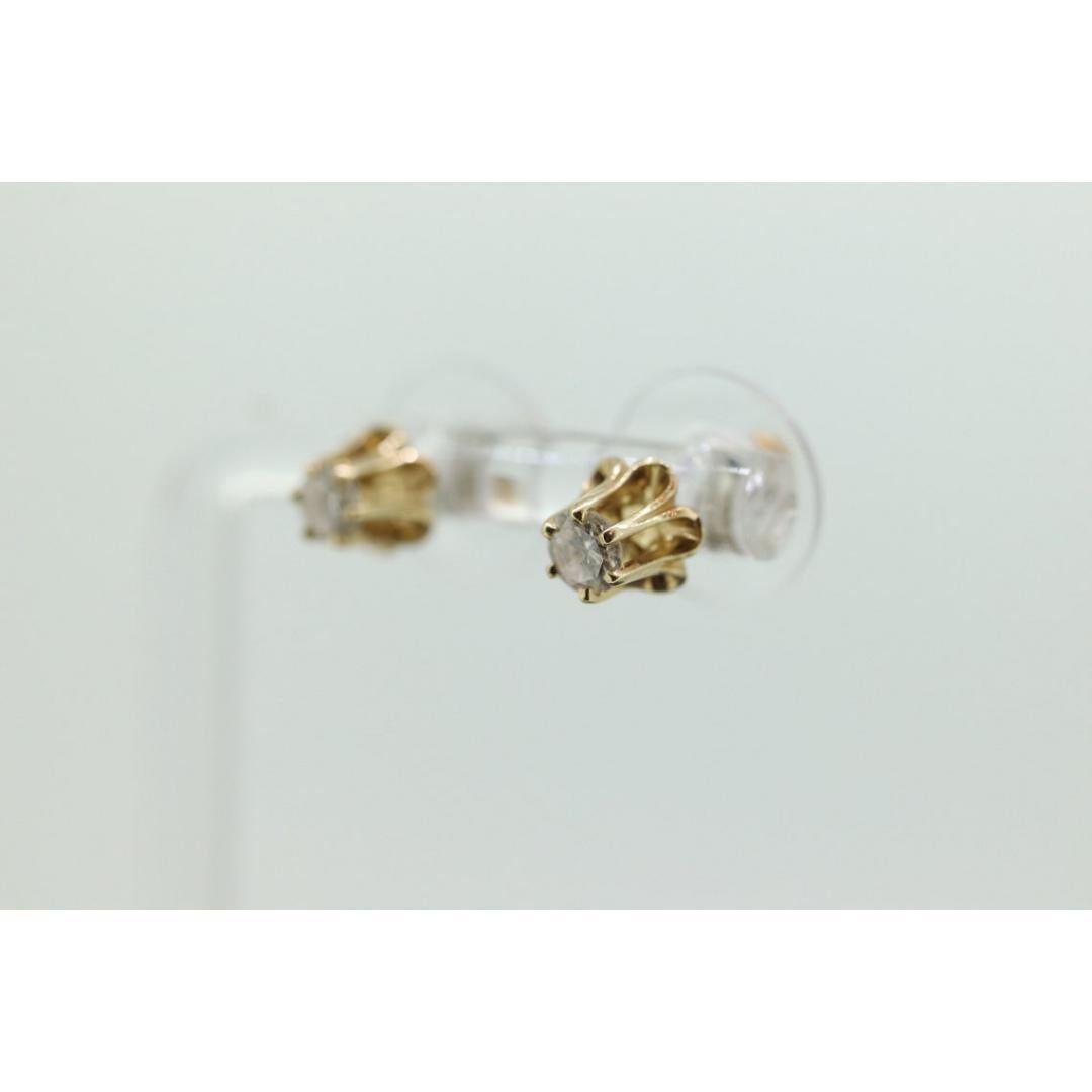14k Buttercup 1/2ct Diamond stud earrings. 14k Yellow Gold Buttercup victorian 4