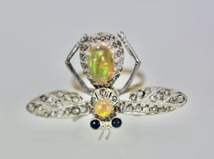 14K Butterfly with Silver Articulated Wings Opal Body
