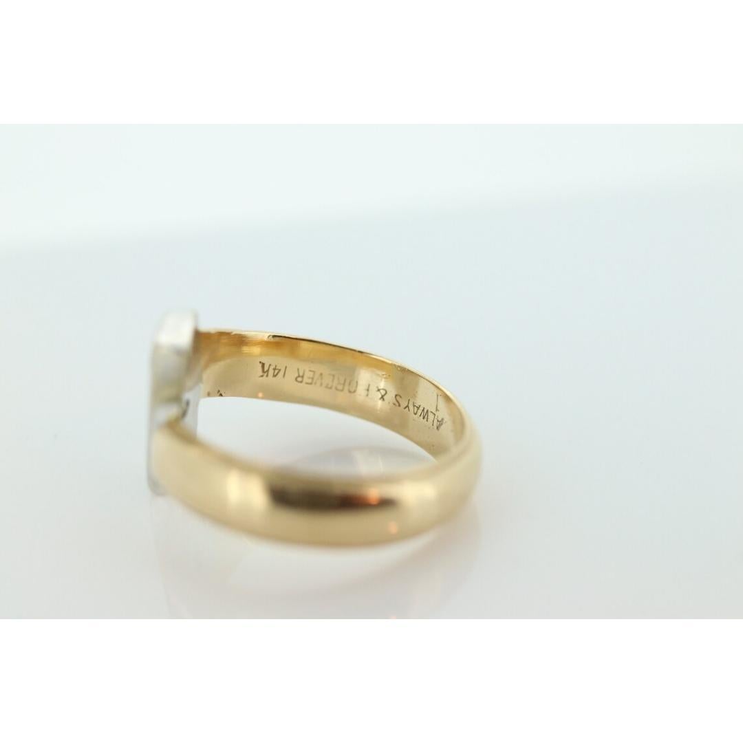 14K Bypass-Diamantring. Channel Set Diamanten. Für immer und ewig Toi et moi im Angebot 2