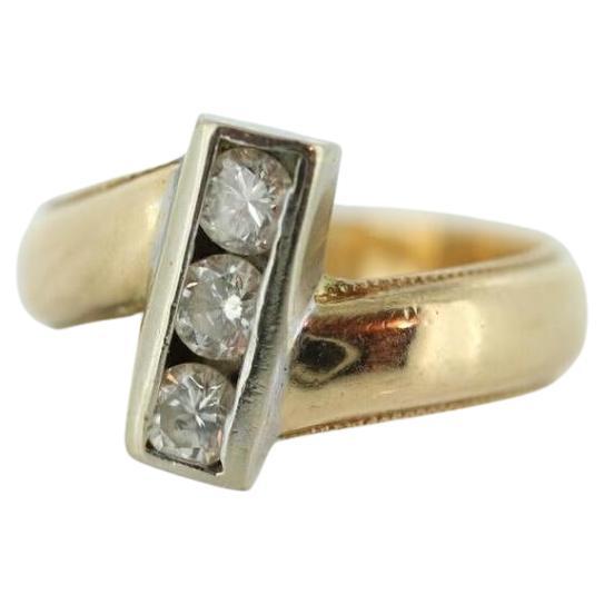 14K Bypass Diamond Ring. Channel Set Diamonds. Always and Forever Toi et moi