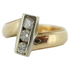 14K Bypass Diamond Ring. Channel Set Diamonds. Always and Forever Toi et moi