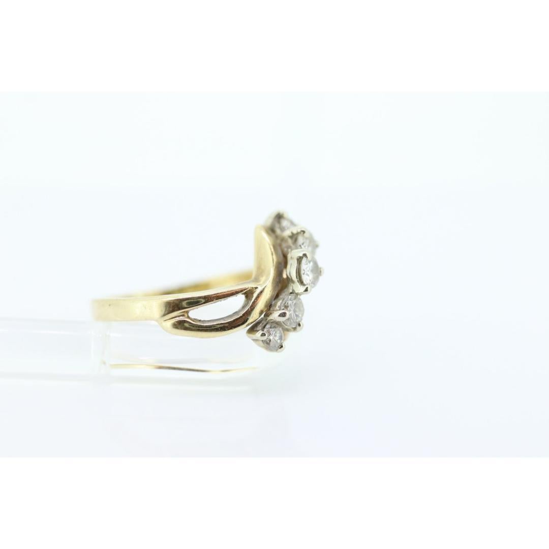 14K Bypass-Diamantring. Gesamt 0,48 ctw Diamantwelle. Gestapelt. Toi et moi Band. im Angebot 2