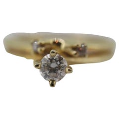 14k Bypass Diamond Solitaire Double Ring. 14k STARFIRE Solitaire Wedding