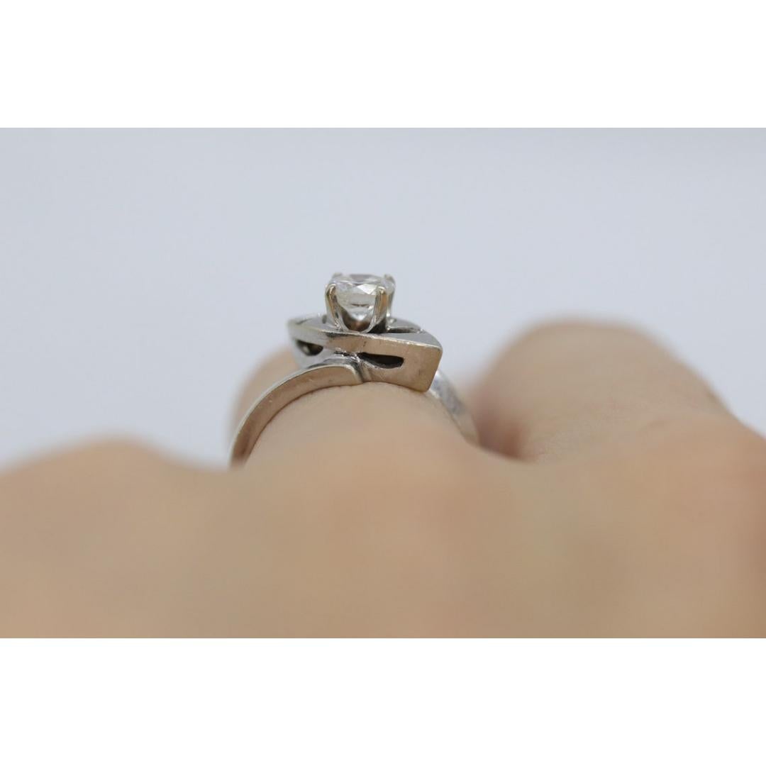 14K Bypass-Diamant Solitär-Ring. Gesamt 0,48 Karat Diamant Solitär. Gestapelt. im Angebot 5