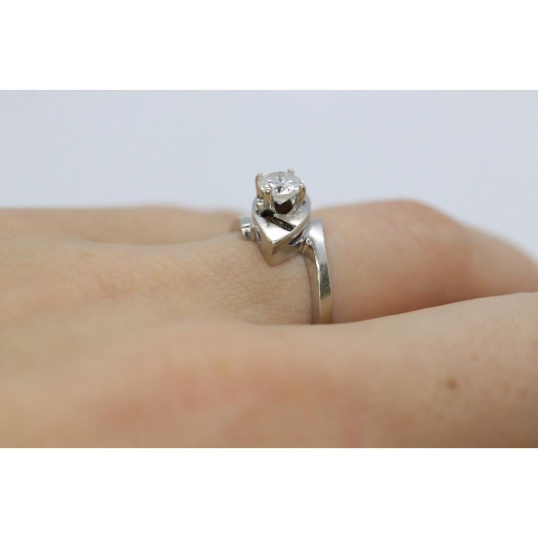 14K Bypass-Diamant Solitär-Ring. Gesamt 0,48 Karat Diamant Solitär. Gestapelt. im Angebot 6
