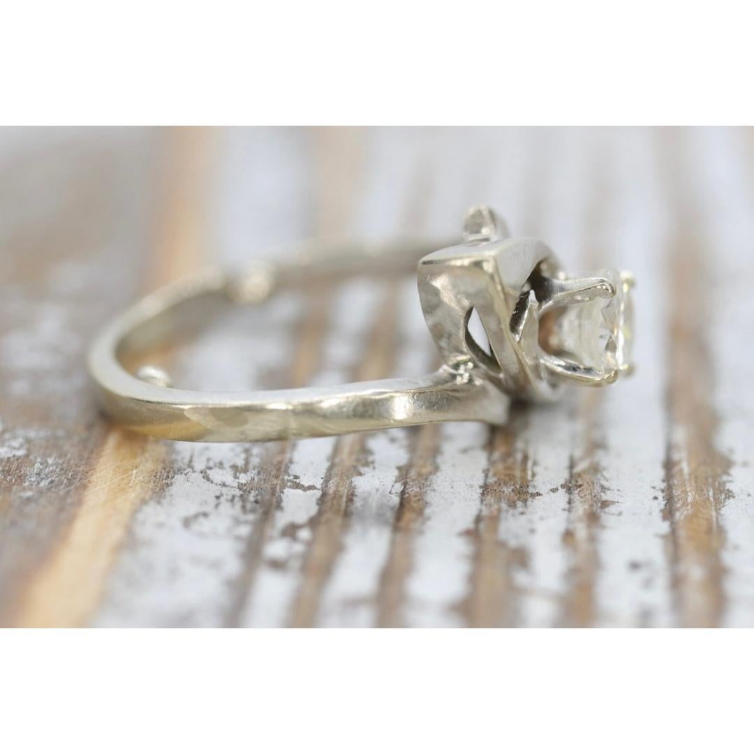 14K Bypass-Diamant Solitär-Ring. Gesamt 0,48 Karat Diamant Solitär. Gestapelt. im Angebot 1