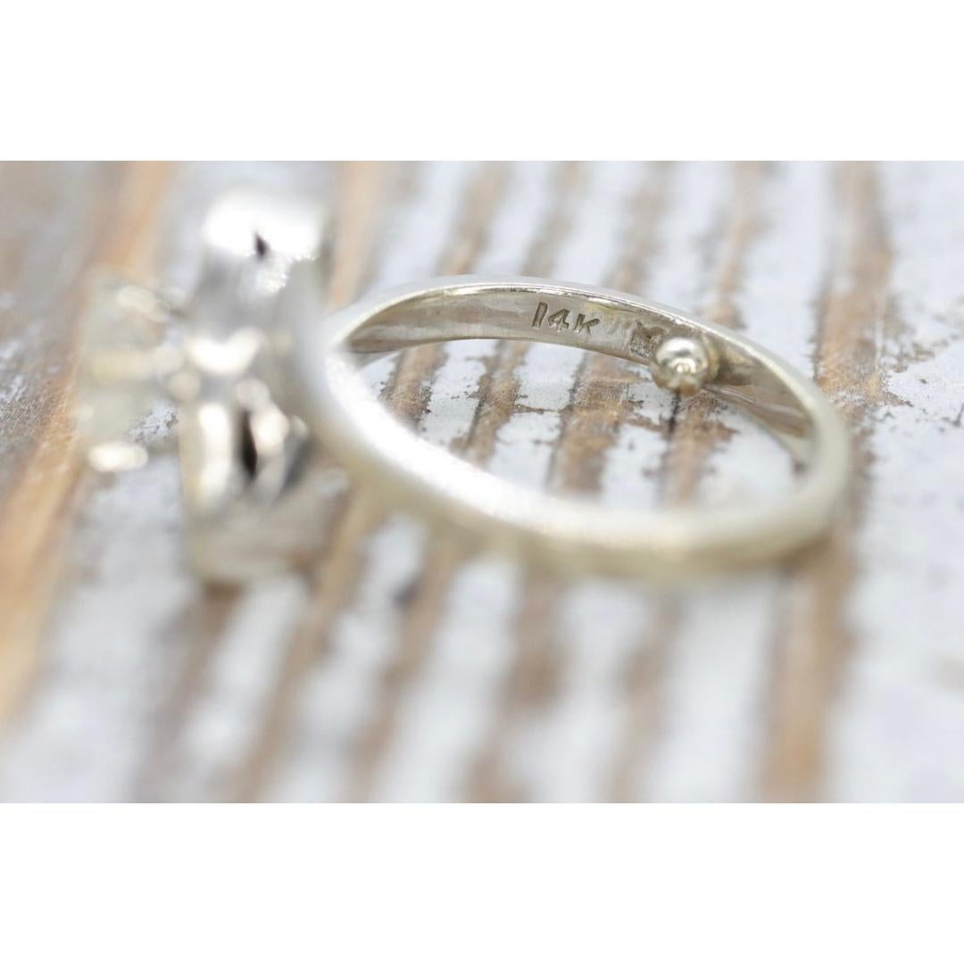 14K Bypass-Diamant Solitär-Ring. Gesamt 0,48 Karat Diamant Solitär. Gestapelt. im Angebot 3