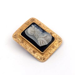 14K Cameo Onyx Brooch