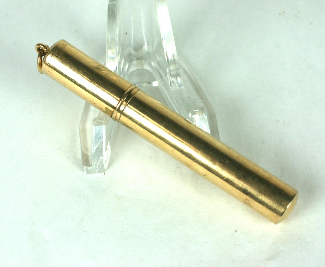 Cartier Pocket or Purse Lighter from the 1940's in 14k gold. Marked 