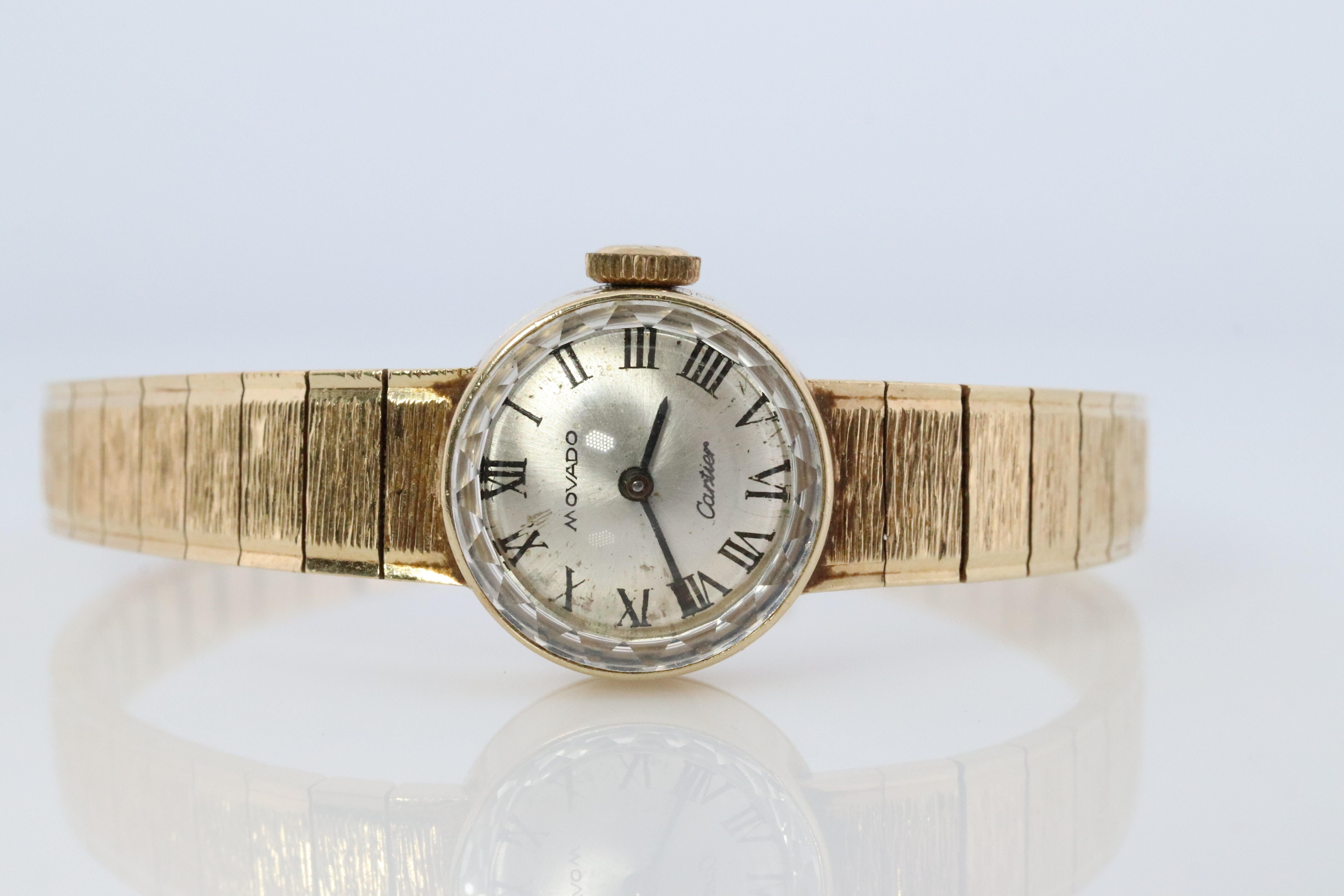 Montre mécanique 14k CARTIER x Movado. Montre Cartier pour dames, 14k YG. Pour femmes en vente
