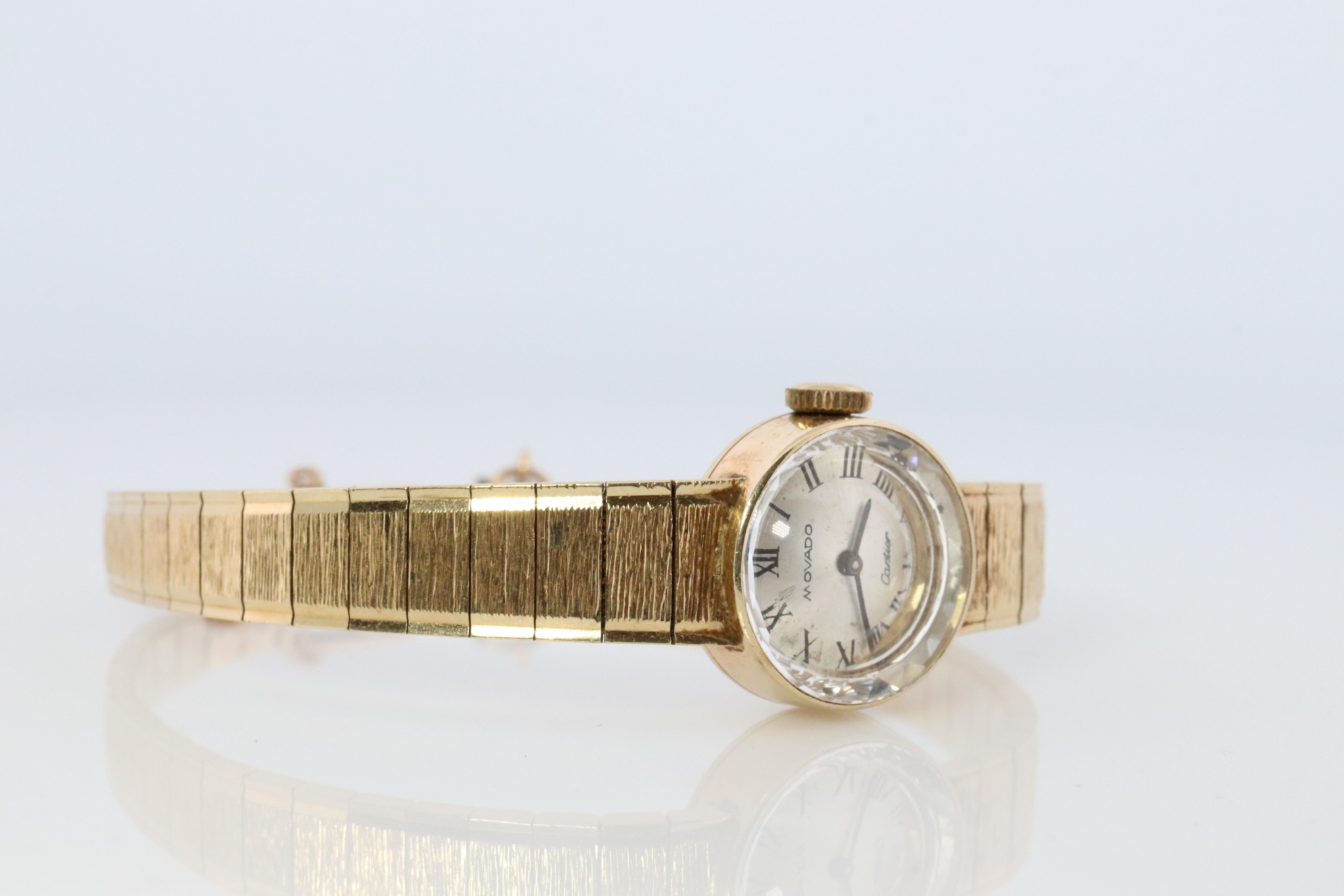 Montre mécanique 14k CARTIER x Movado. Montre Cartier pour dames, 14k YG. en vente 1
