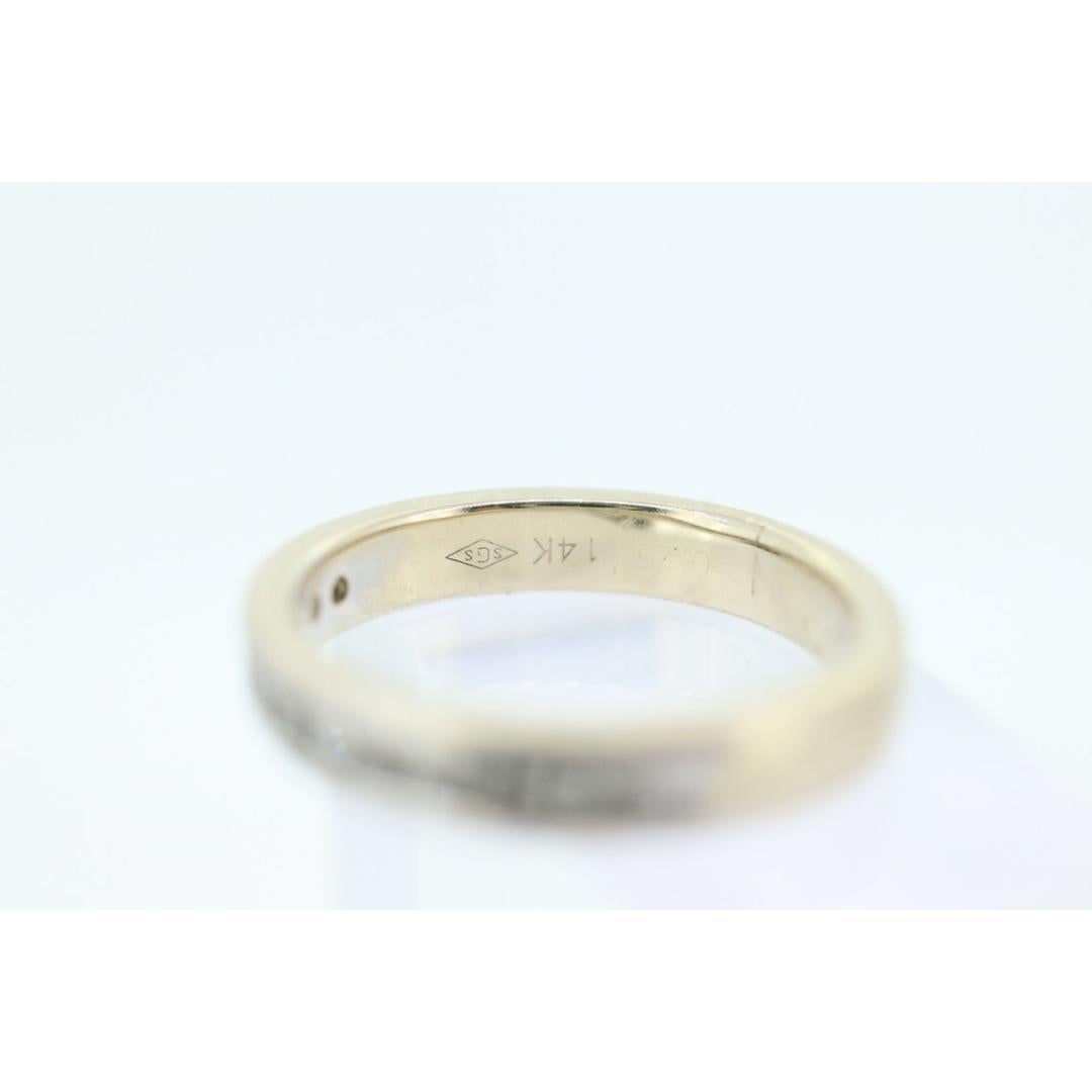 da uomo o donna Fede nuziale a canale con diamanti a 14 carati per l'eternità. Anello dell'eternità con canale di diamanti unisex in vendita