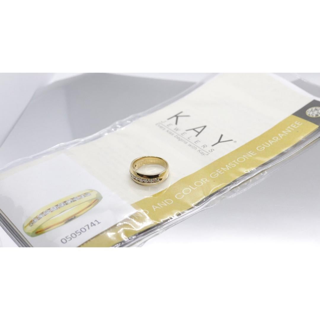 14k Channel Diamant Ehering für die Ewigkeit. Diamant-Kanal-Ewigkeitsring für Herren (Rundschliff) im Angebot