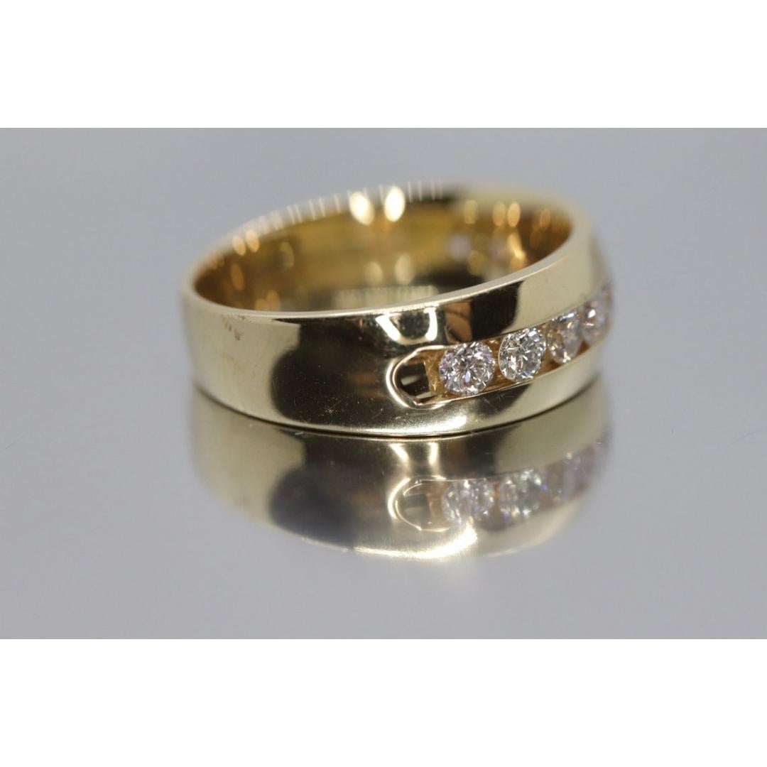 14k Channel Diamant Ehering für die Ewigkeit. Diamant-Kanal-Ewigkeitsring für Herren im Zustand „Gut“ im Angebot in Port Charlotte, FL