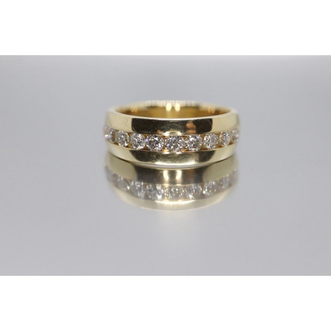 14k Channel Diamant Ehering für die Ewigkeit. Diamant-Kanal-Ewigkeitsring für Herren Damen im Angebot