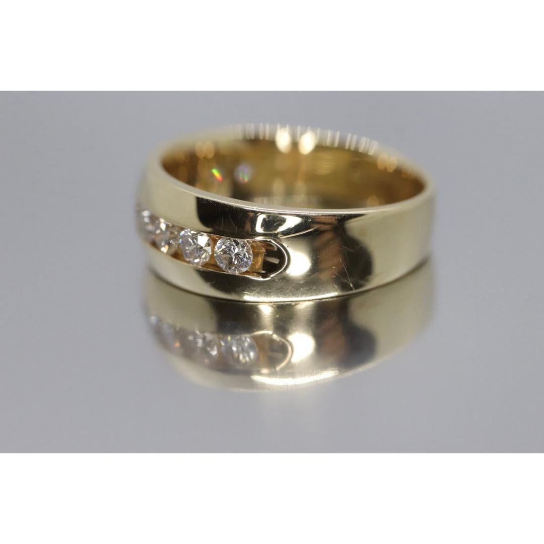 14k Channel Diamant Ehering für die Ewigkeit. Diamant-Kanal-Ewigkeitsring für Herren im Angebot 2