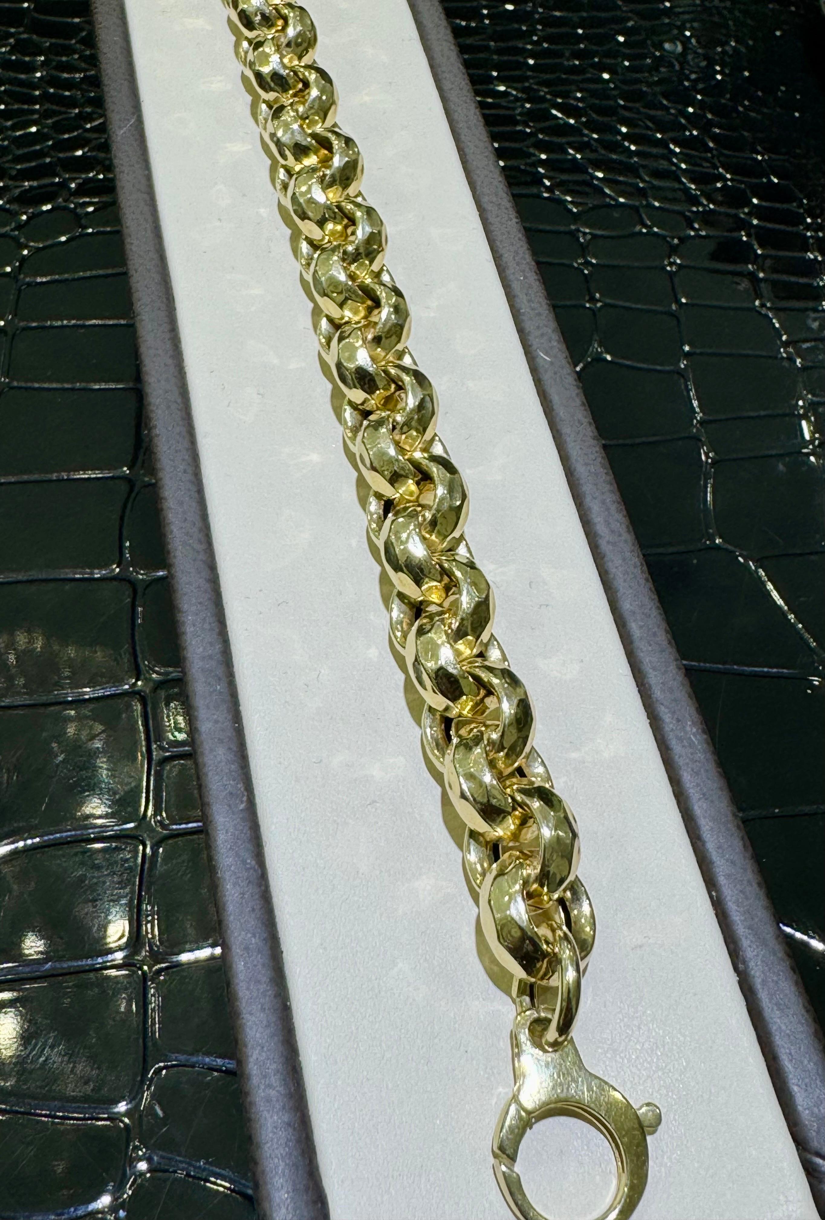 14k Chunky Rundes Gliederarmband aus 14k im Zustand „Hervorragend“ im Angebot in Fort Lauderdale, FL