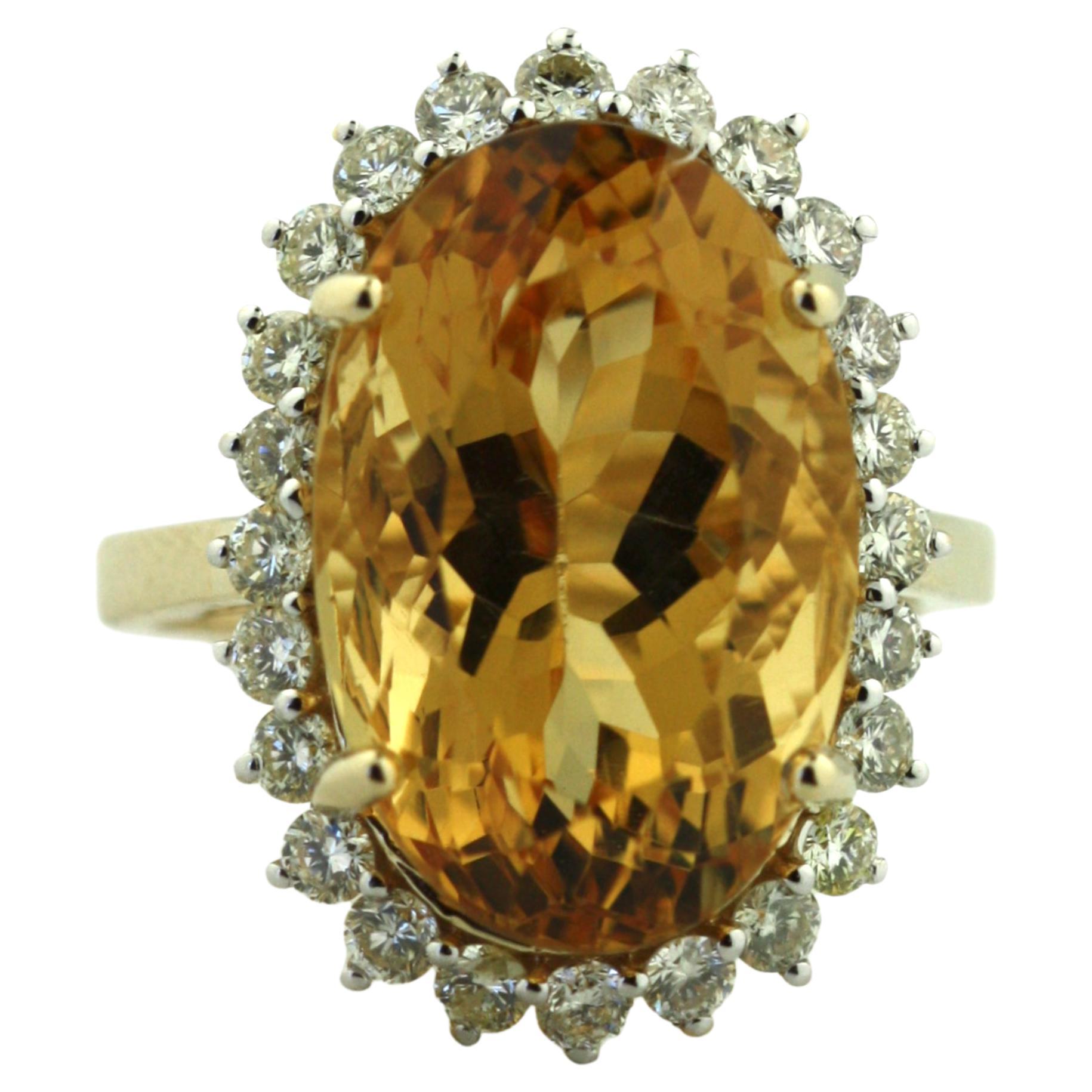 KIESELSTEIN-CORD Platinum Diamond and Orange Citrine Ring Size 6 at 1stDibs