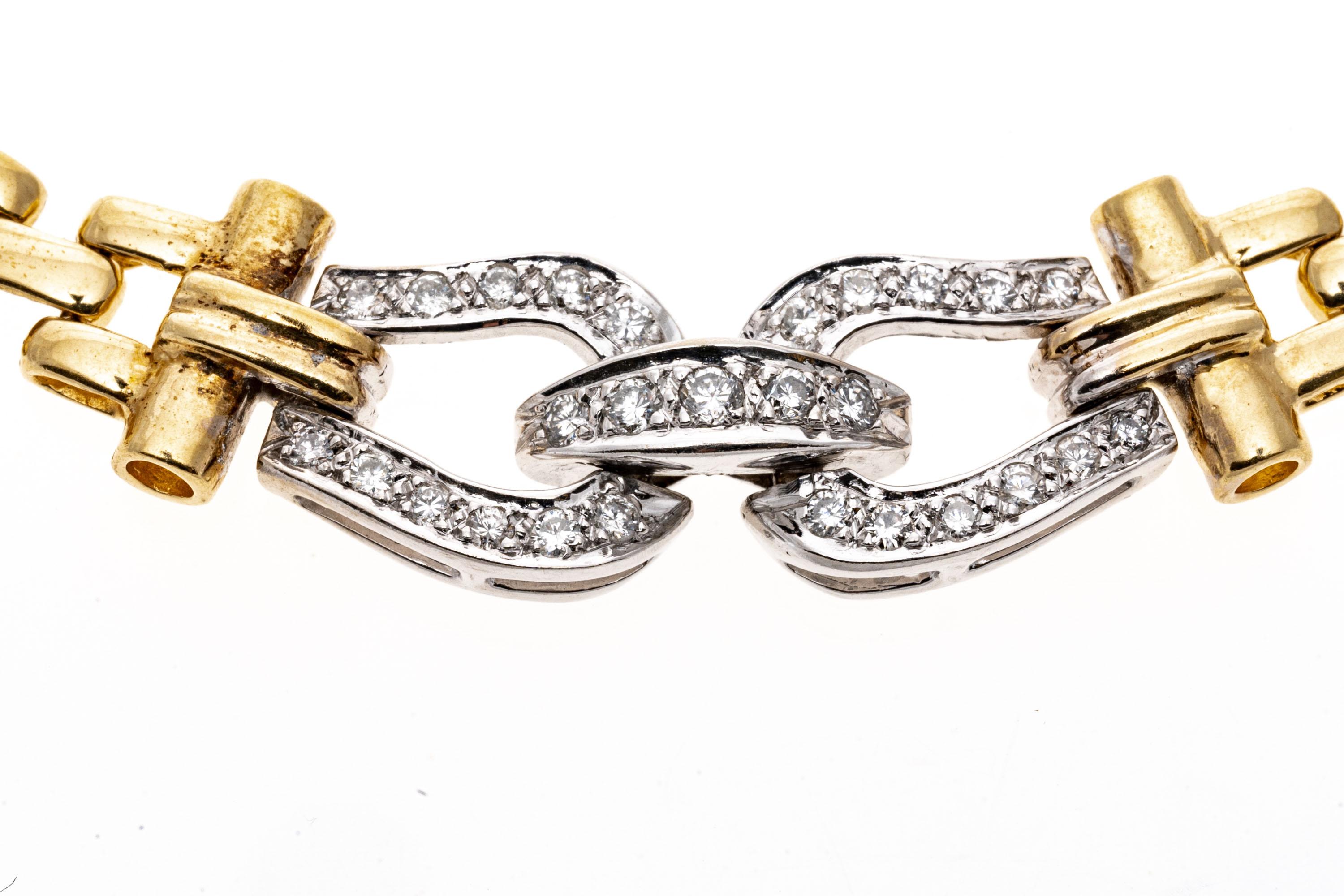Collier classique de panthère à trois rangées en or 14 carats avec étriers de diamants, environ 0,40 carat TCW Pour femmes en vente