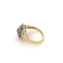 14K White Gold Cluster Diamond Ring, Late 20th Century, Unisex