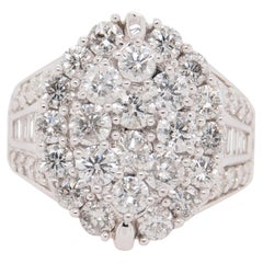 14 Karat Cluster Diamond Ring White Gold 4.72 Carat