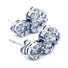 2.88 Ct 14 Karat Cluster Heart Earrings