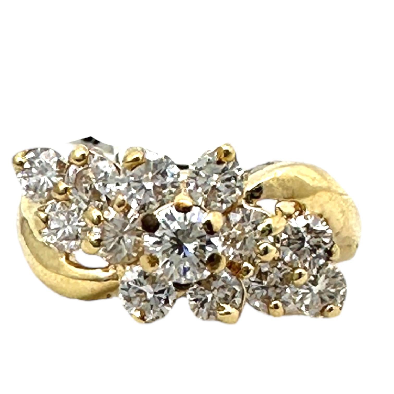 14k Cocktail-Diamantring .80 Karat VS Gelbgold im Zustand „Gut“ im Angebot in Laguna Hills, CA