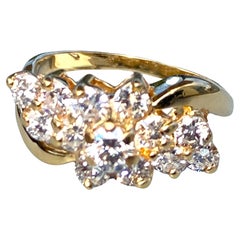 Anello con diamante da cocktail 14k, 0,80 carati VS Oro giallo